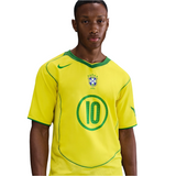 Camisa Brasil Nike Reedição Total 90 Ronaldinho Masculina - Amarelo e Verde