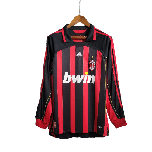 Camisa Milan 06/07 Home Manga Longa - Retrô Masculina