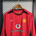 Camisa Manchester United 04/06 Home Manga Longa - Retrô Masculina