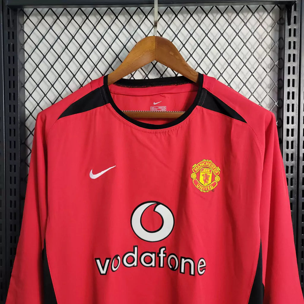 Camisa Manchester United 04/06 Home Manga Longa - Retrô Masculina