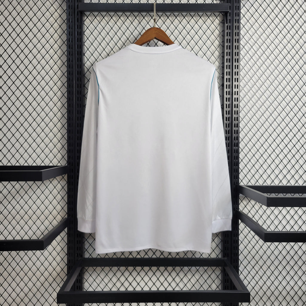 Camisa Real Madrid 17/18 Home Manga Longa - Retrô Masculina