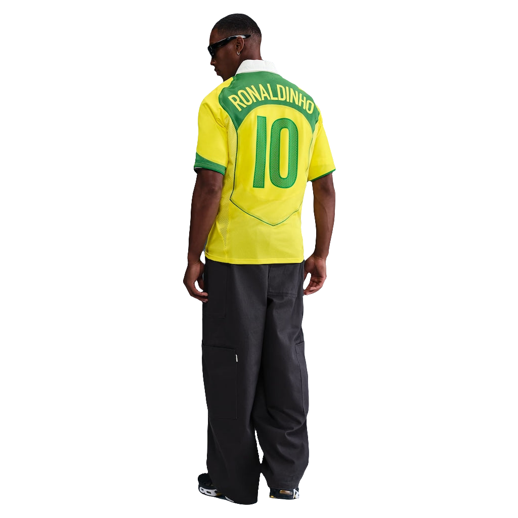 Camisa Brasil Nike Reedição Total 90 Ronaldinho Masculina - Amarelo e Verde