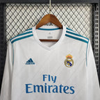 Camisa Real Madrid 17/18 Home Manga Longa - Retrô Masculina