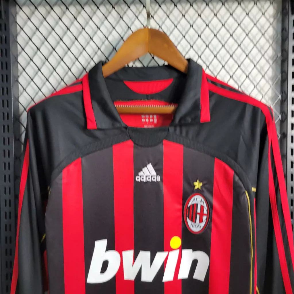 Camisa Milan 06/07 Home Manga Longa - Retrô Masculina
