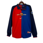 Camisa Barcelona 98/99 Home Edição Comemorativa 100 Anos Manga Longa - Retrô Masculina