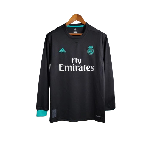 Camisa Real Madrid 17/18 Away Manga Longa - Retrô Masculina